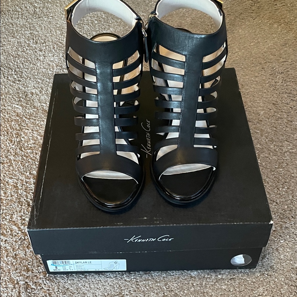 Kenneth Cole Black Cage Heels, 8